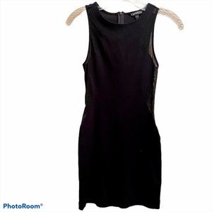 EXPRESS WOMENS BLACK LBD MIDI DRESS SIZE S